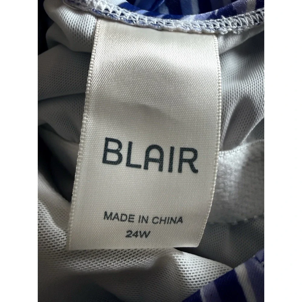 Blair Padded Purple Zebra Stripe Swimsuit Skort‎ Chic Coastal  Size 20W
